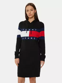 Трикотажное платье свободного кроя Tommy Jeans, черный