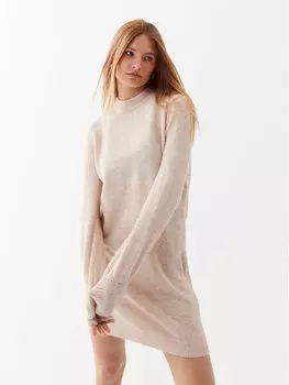 Трикотажное платье свободного кроя Yas, бежевый