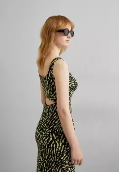 Трикотажное платье Tank Top Dress Proenza Schouler White Label, цвет black/lime