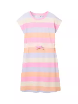 Трикотажное платье TOM TAILOR в полоску, цвет Multicolor Bold Crochet Stripe