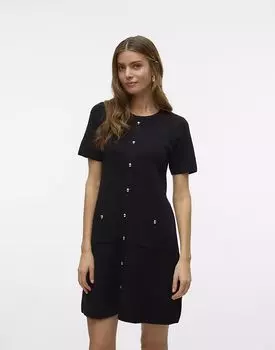 Трикотажное платье Vero Moda черного цвета