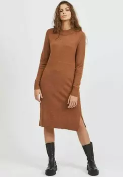 Трикотажное платье VIRIL CREW NECK L/S NOOS VILA, цвет toffee