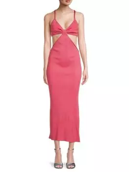 Трикотажное платье в пол Serita с вырезом Cult Gaia, цвет Basil