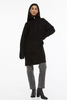 Трикотажное платье в рубчик H&amp;M, черный