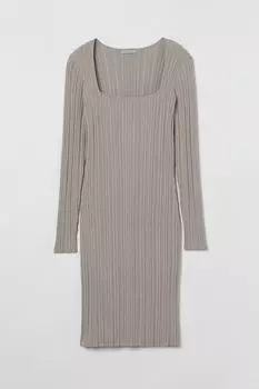 Трикотажное платье в рубчик H&amp;M, грейдж