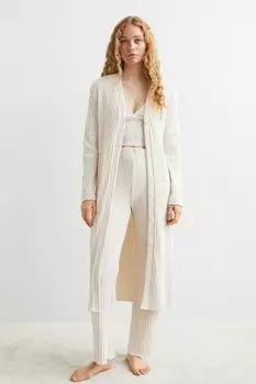 Трикотажное платье в рубчик H&amp;M, сливочный