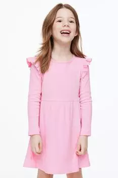 Трикотажное платье в рубчик H&amp;M, светло-розовый
