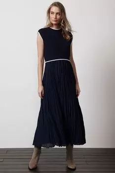 Трикотажное платье в рубчик Mint Velvet, синий