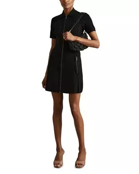 Трикотажное платье в стиле милитари REISS Nala, черный