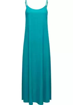 Трикотажное платье в стиле Ragwear "Людвика", стильное летнее платье на регулируемых бретельках-спагетти, цвет Dunkelpetrol