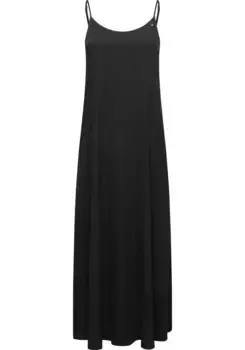 Трикотажное платье в стиле рэгвир "Людвика", стильное летнее платье на регулируемых бретельках-спагетти Ragwear, черный
