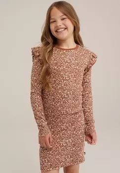 Трикотажное платье WE Fashion, коричневый