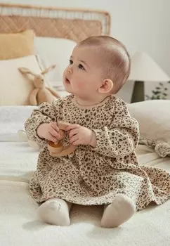 Трикотажное платье WITH REGULAR FIT SET Next, коричневый