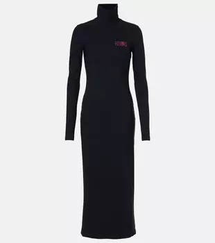 Трикотажное платье-водолазка миди Mm6 Maison Margiela, черный