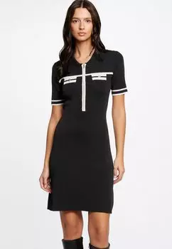 Трикотажное платье Zipped Collar Morgan, цвет noir