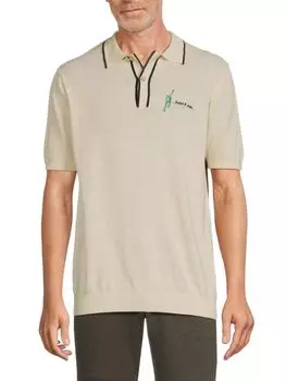 Трикотажное поло из смесового льна Scotch & Soda, цвет Stone