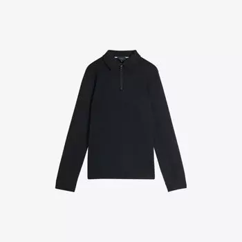 Трикотажное поло Karpol с длинными рукавами и полумолнией Ted Baker, черный