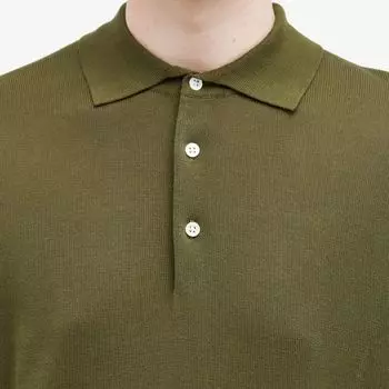 Трикотажное поло с длинными рукавами Beams Plus, 12 г, зеленый