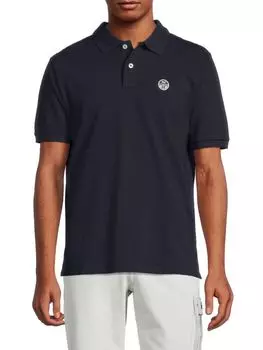 Трикотажное поло с короткими рукавами North Sails, темно-синий