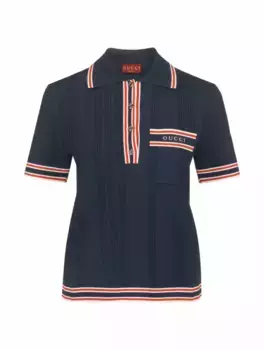 Трикотажное поло с логотипом Gucci, тёмно-синий