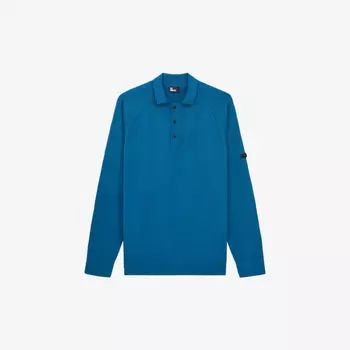 Трикотажное поло стандартного кроя с длинными рукавами The Kooples, синий