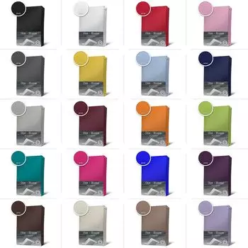 Трикотажное приталенное полотно хлопок 90х200 140х200 180х200 и топпер..., размер: 140 - 160 х 200 см, цвет: желтый One-Home