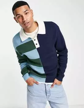 Трикотажное регби свободного кроя в полоску Jack & Jones Originals