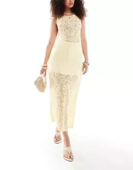 Трикотажное жаккардовое платье макси с цветочным принтом ASOS DESIGN