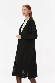 Трикотажной кардиган с шалевым воротником Fullamoda, черный