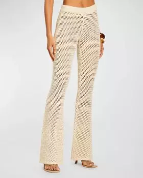 Трикотажные брюки-клеш Tish SER.O.YA, цвет Cream