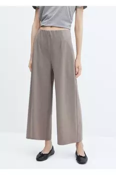 Трикотажные брюки Mango, коричневый