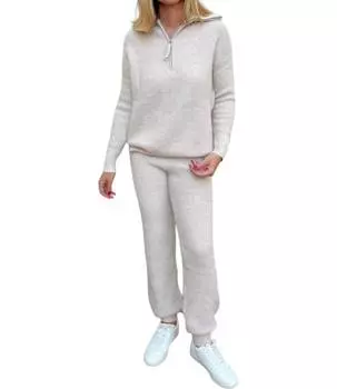 Трикотажные брюки Meant For Me в цвете «овсянка» MIOU MUSE, цвет oatmeal