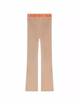 Трикотажные брюки с логотипом MSGM, бежевый