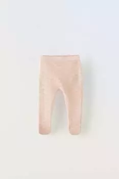 Трикотажные брюки с отверстиями Zara, розовый