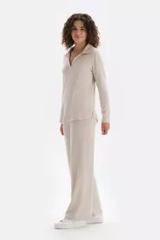 Трикотажные брюки с завышенной талией Dagi, бежевый