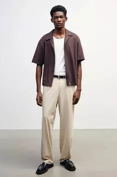 Трикотажные брюки свободного кроя H&M, бежевый