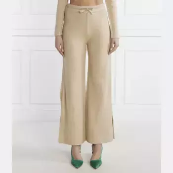 Трикотажные брюки свободного кроя с добавлением шерсти Patrizia Pepe, бежевый
