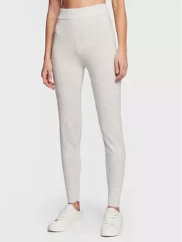 Трикотажные брюки узкого кроя Gina Tricot, серый