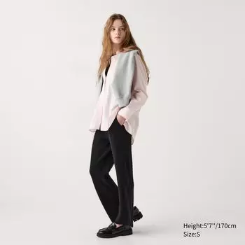 Трикотажные брюки в рубчик UNIQLO, черный