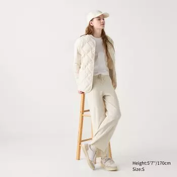 Трикотажные брюки в рубчик UNIQLO, светло-бежевый