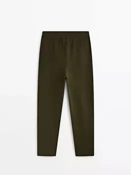 Трикотажные брюки зауженного кроя Massimo Dutti, хаки