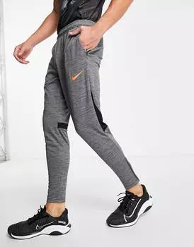 Трикотажные джоггеры серого меланжевого цвета Nike Football Academy Dri-FIT