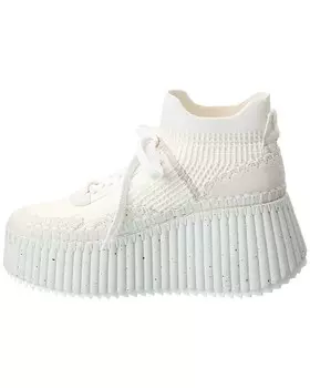 Трикотажные кроссовки на платформе Chlo Nama, белый