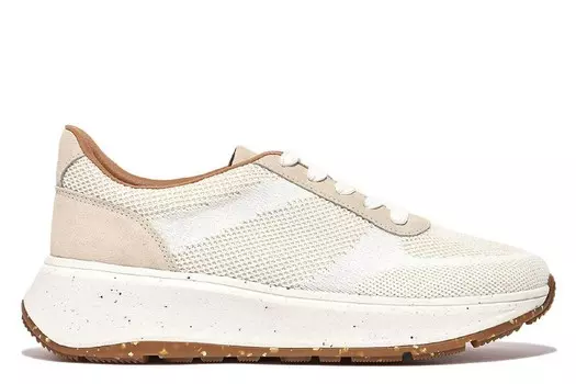 Трикотажные кроссовки на танкетке F-mode e01 Fitflop, белый