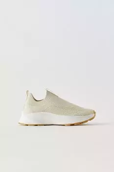 Трикотажные кроссовки ZARA, бежевый