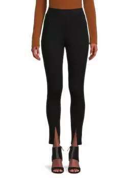 Трикотажные леггинсы Elie Tahari с разрезом по краю Ponte, черный