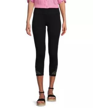 Трикотажные леггинсы-капри из трикотажного джерси Intro Love The Fit с отделкой по низу, черный