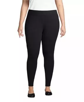 Трикотажные леггинсы Starfish размера Plus Mid Rise Lands' End, черный