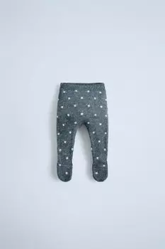 Трикотажные леггинсы в горошек ZARA, сине-серый