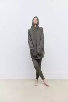Трикотажные леггинсы ZARA, темно-серый